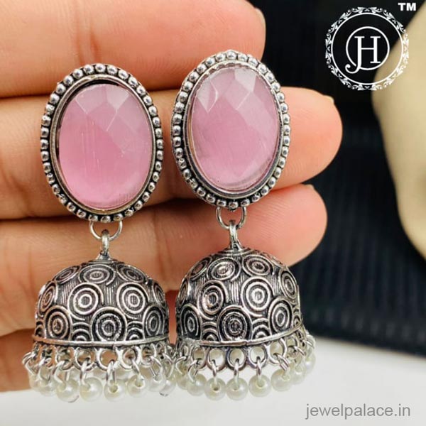Oxidised Jhumka Style Earrings : JTU258